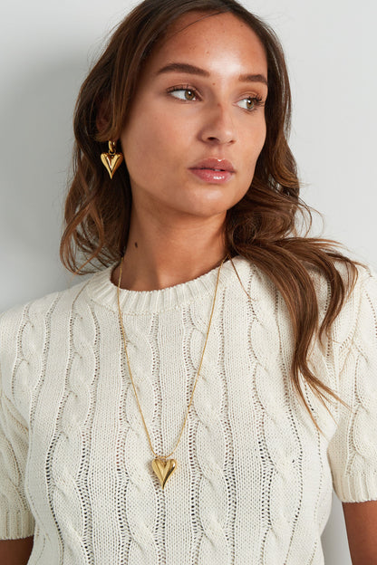 bolletjes ketting met iconische hart groot