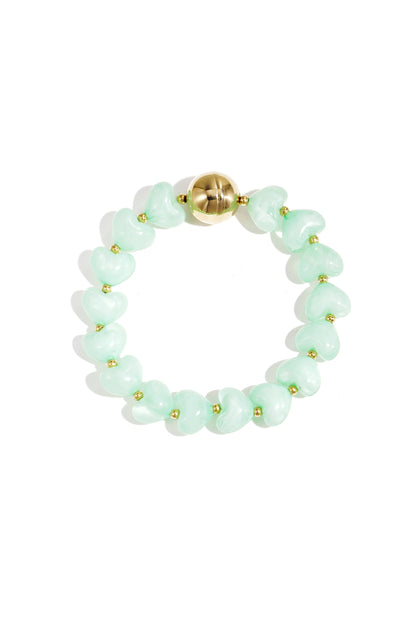 Armband met statement en hartvormige kralen