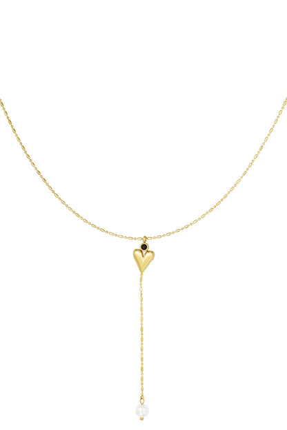 classic heart & pearl ketting