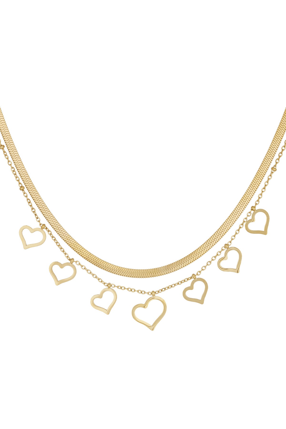 chunky heart ketting