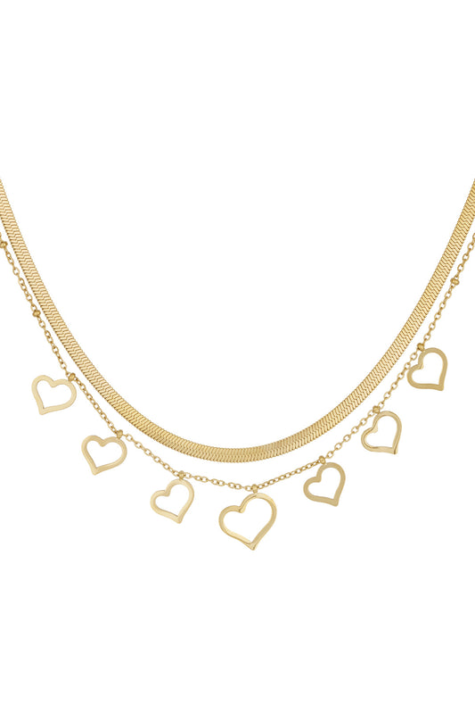 chunky heart ketting