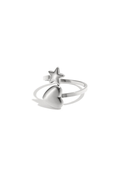 Ring met hart en ster