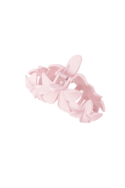 haarclip met grote bloemen - suikerspin roze