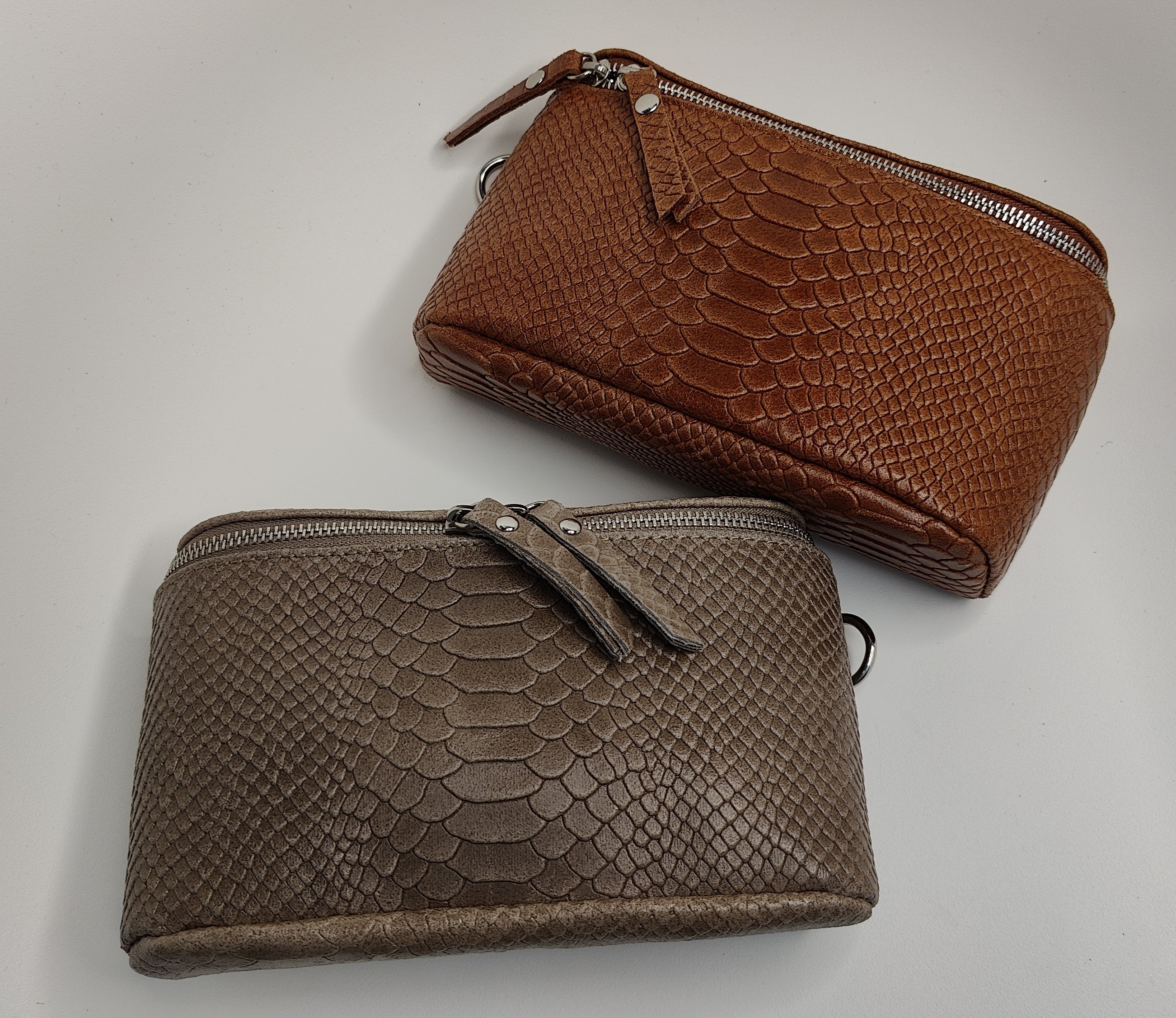 Crossbody Heupasje Structuur Recht taupe croco