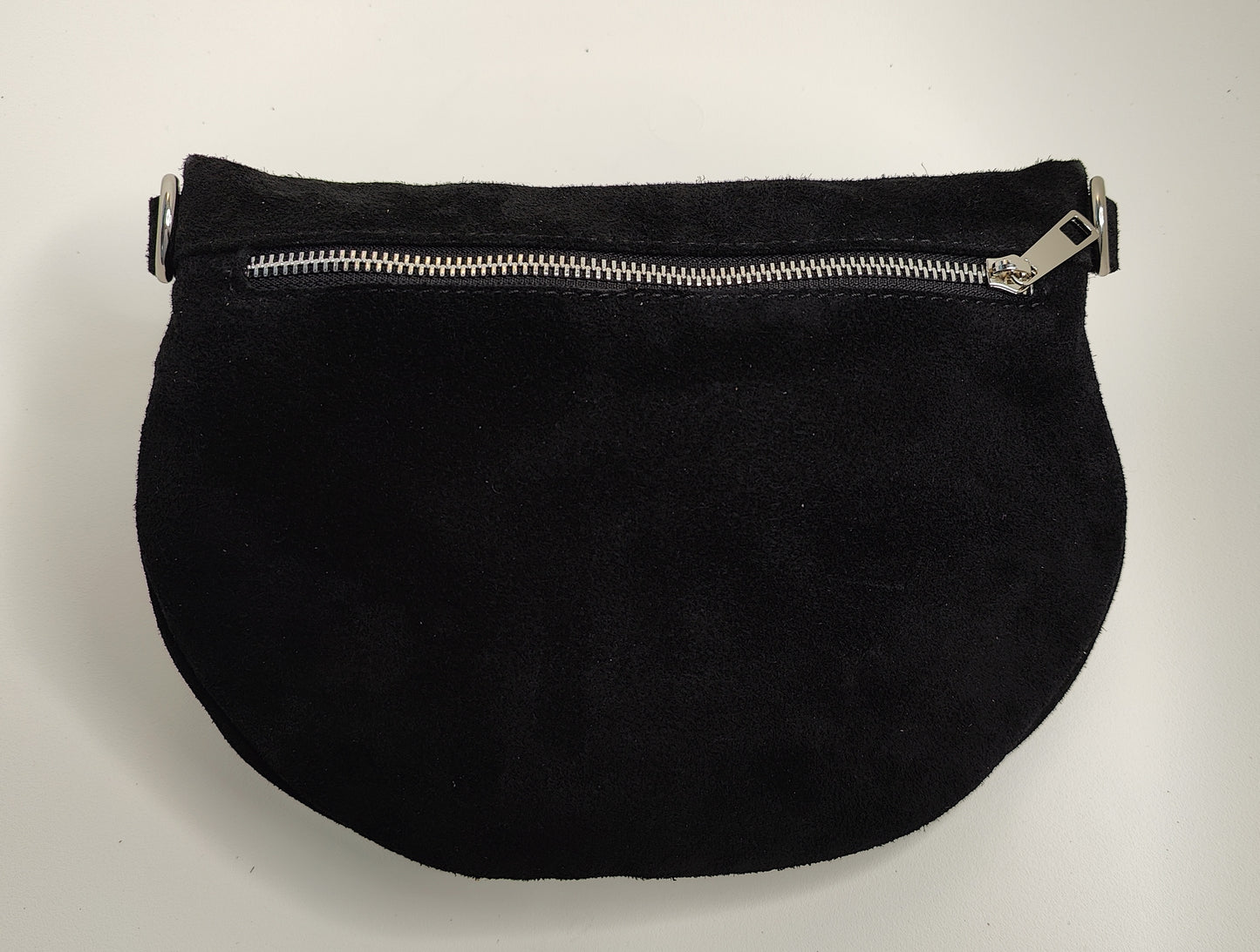 Crossbody Heuptasje in Suède Large met rits op de achterzijde