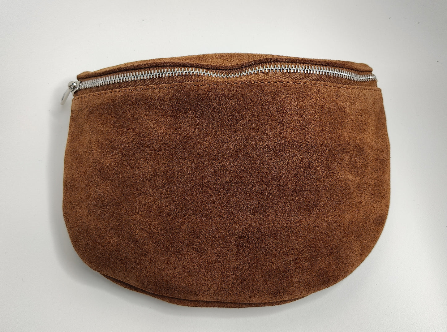 Crossbody Heuptasje in suède large camel