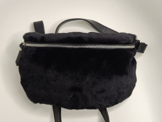 Crossbody Heuptasje Fluffy Large zwart