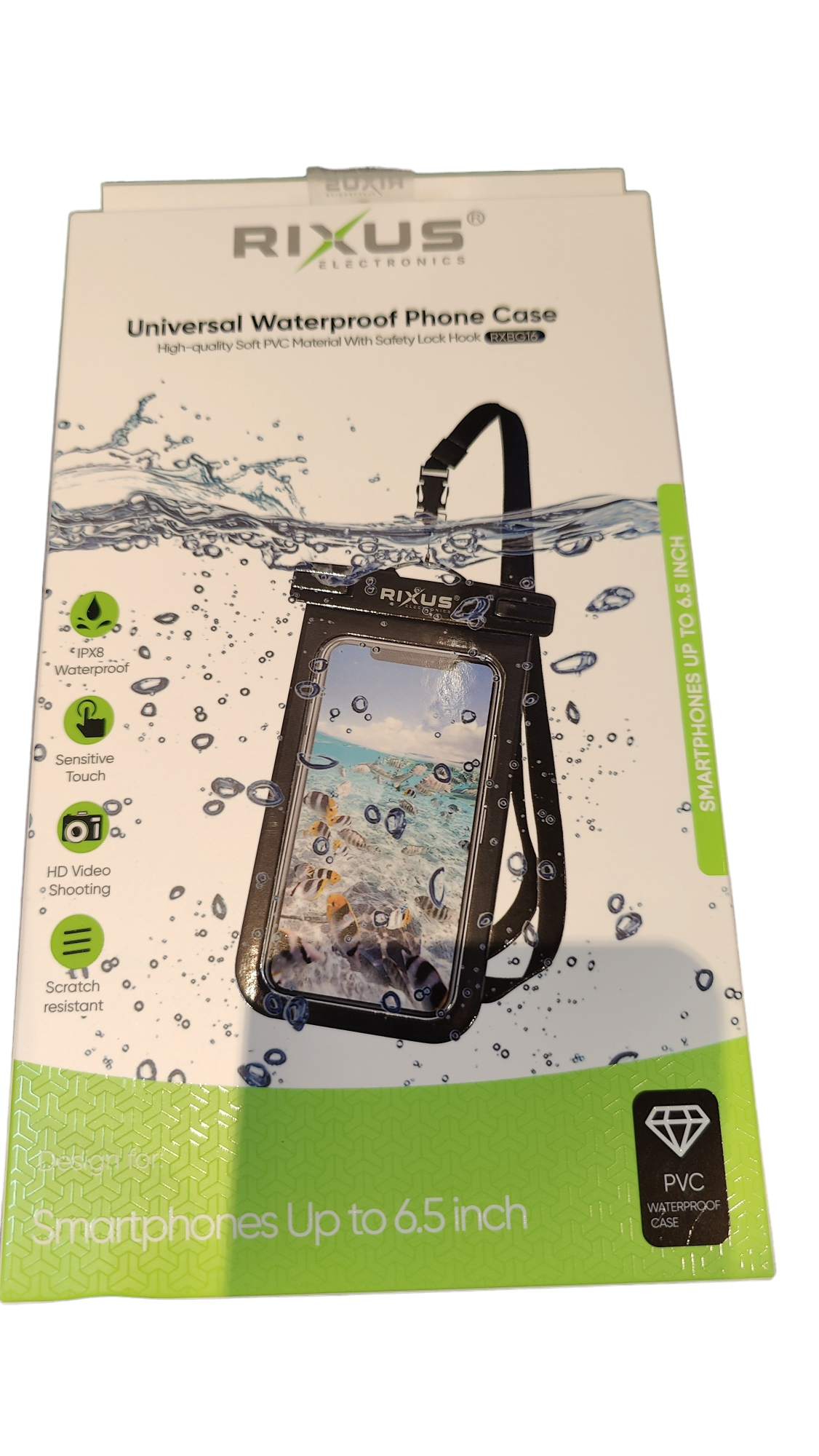 Rixus Universeel waterproof beschermhoesje voor telefoon